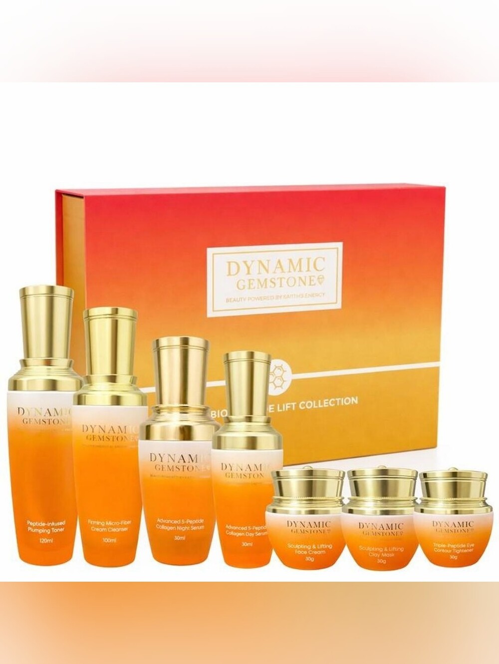 Dynamic Gemstone 7-Piece Bio-Peptide Lift Collection - Yellow/Orange